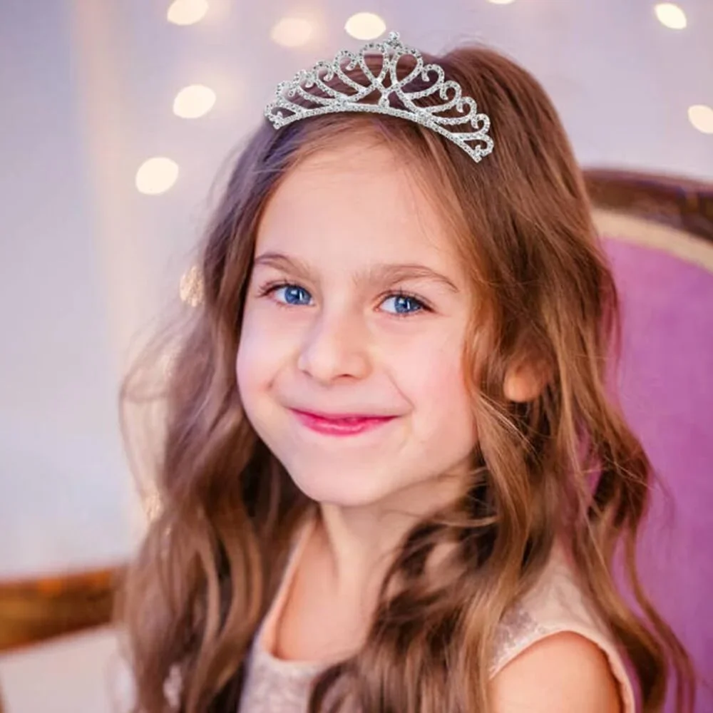8 Pack Decorative Silver Metal Princess Birthday Party Prom Wedding Pearl Rhines